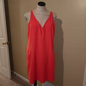 WAYF Orange V-neck Shift Dress, L